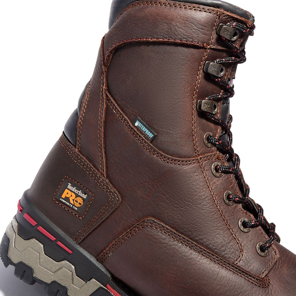 Timberland Mens Work Boots PRO® Boondock 8\" Comp Toe - Brown - India VJ8691705